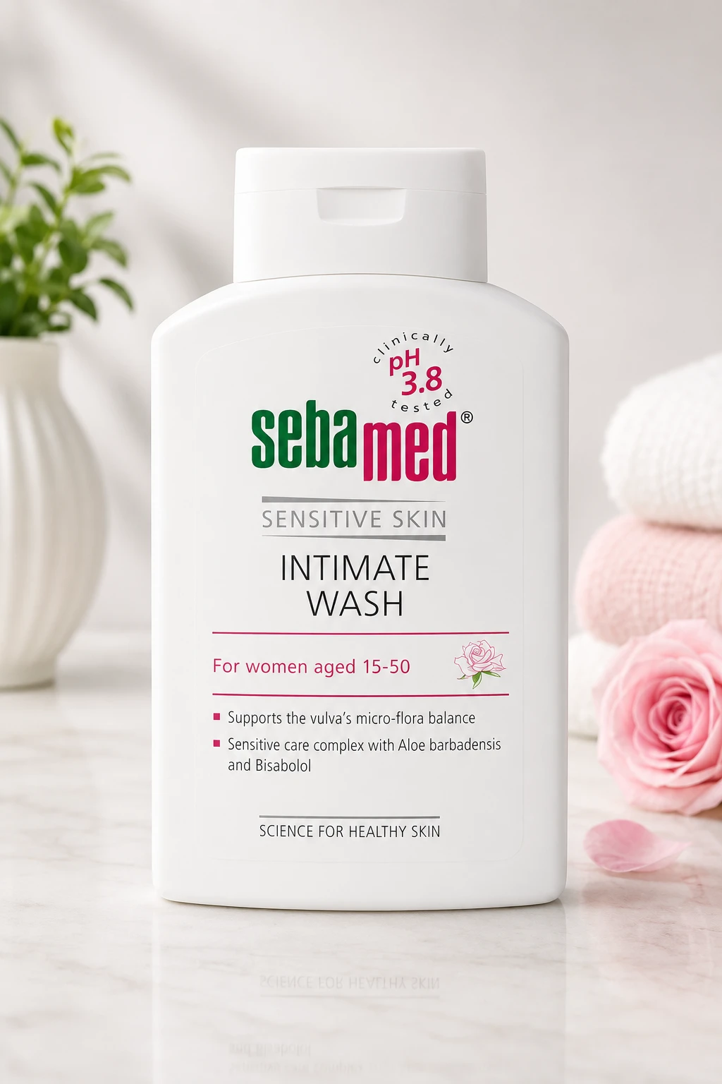 Sebamed Sensitive Skin Intimate Wash pH 3.8 | For Women Aged 15–50 | 50 ml