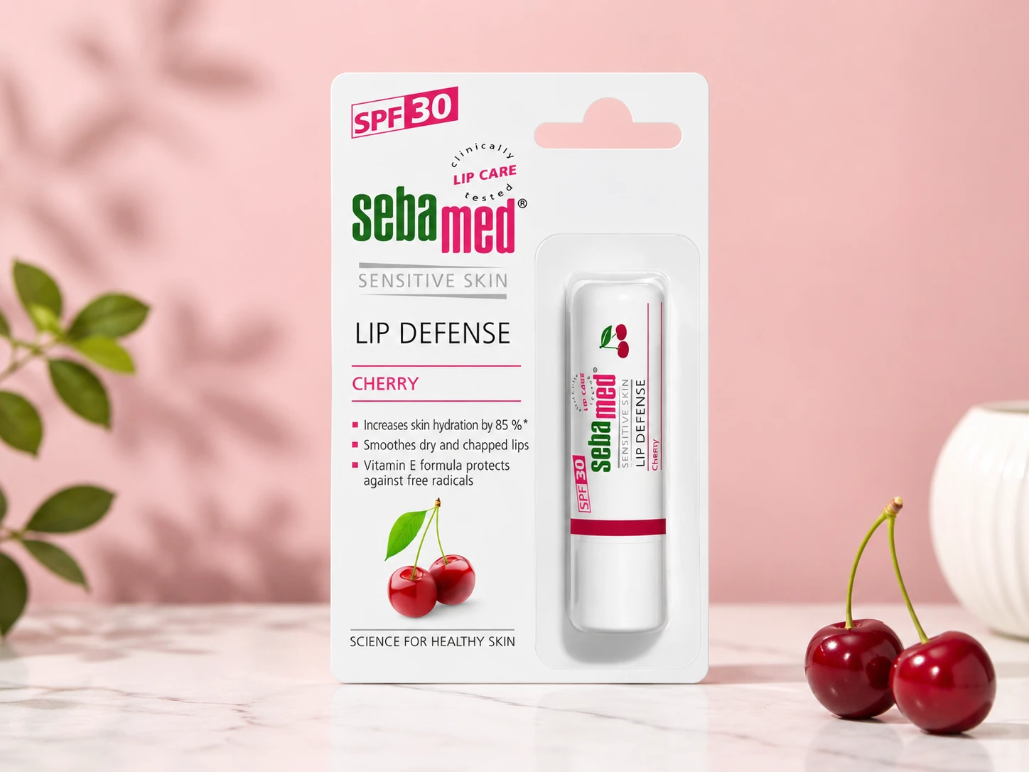 Sebamed Sensitive Skin Lip Defense SPF 30 Lip Balm - Strawberry | Moisturizing & Sun Protection