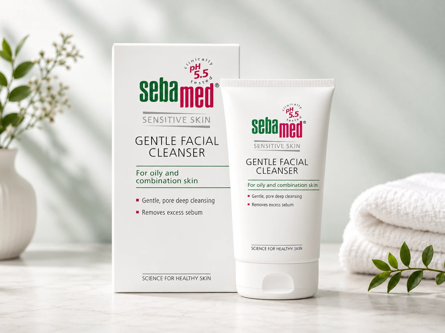 Sebamed Sensitive Skin Gentle Facial Cleanser for Oily & Combination Skin | pH 5.5 | 150 ml