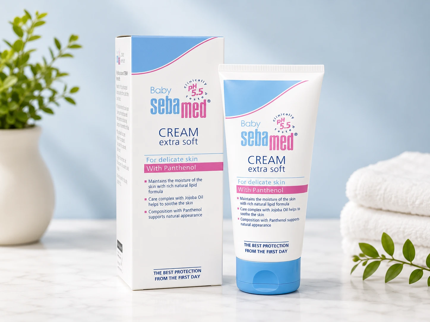 Sebamed Baby Cream Extra Soft with Panthenol | pH 5.5 | For Delicate Baby Skin | 200 ml