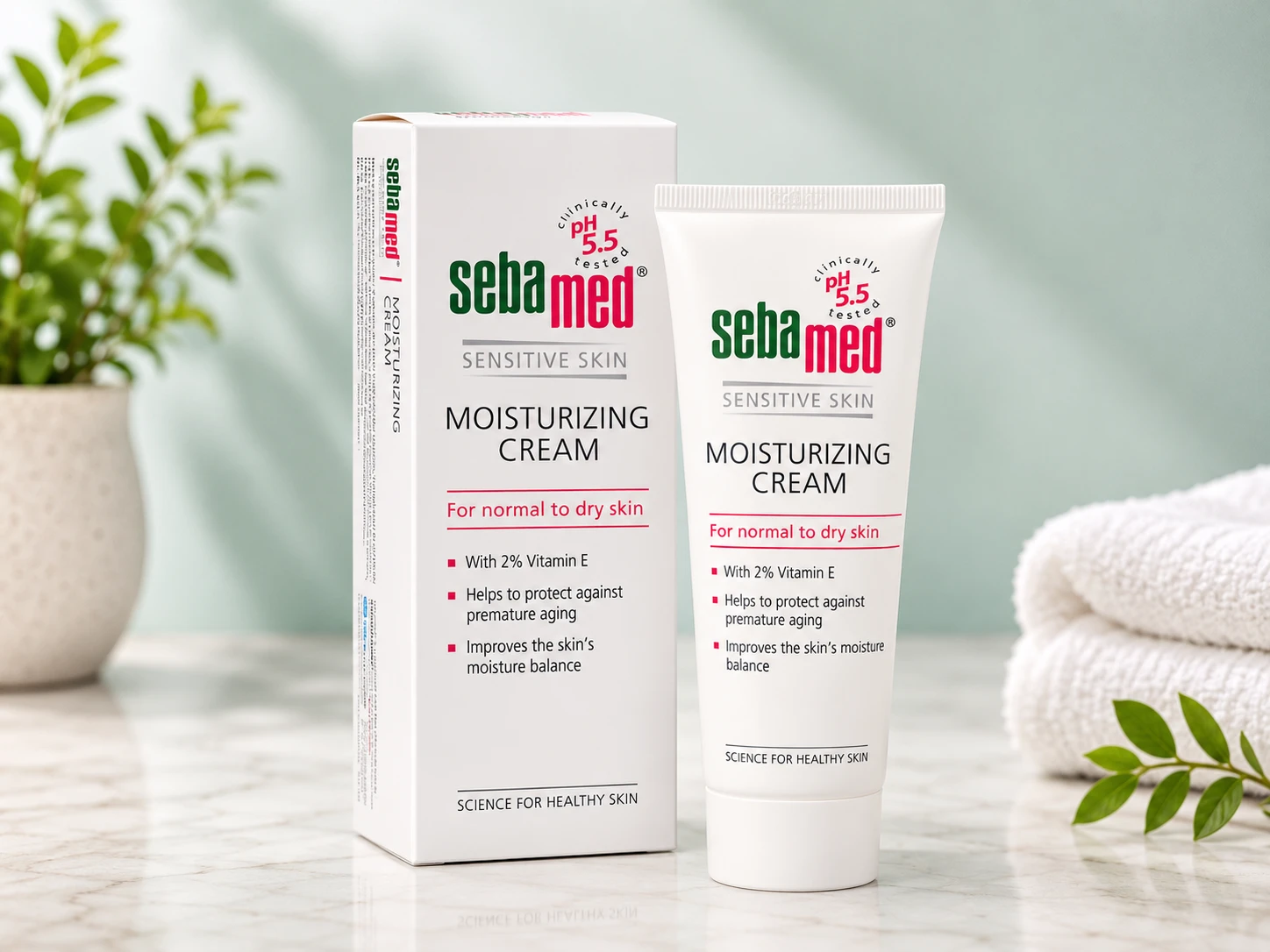 Sebamed Sensitive Skin Moisturizing Cream with 2% Vitamin E | pH 5.5 | For Normal to Dry Skin | 50ml