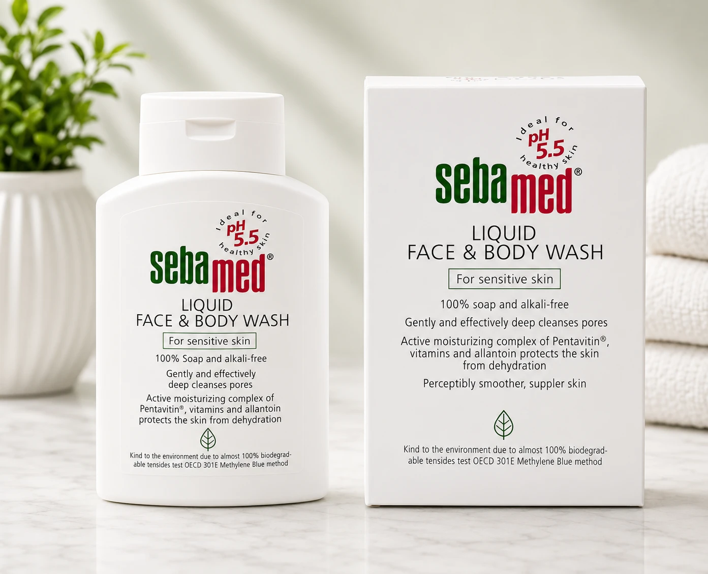 Sebamed Sensitive Skin Liquid Face & Body Wash | Soap-Free | pH 5.5 | For All Skin Types | 200 ml