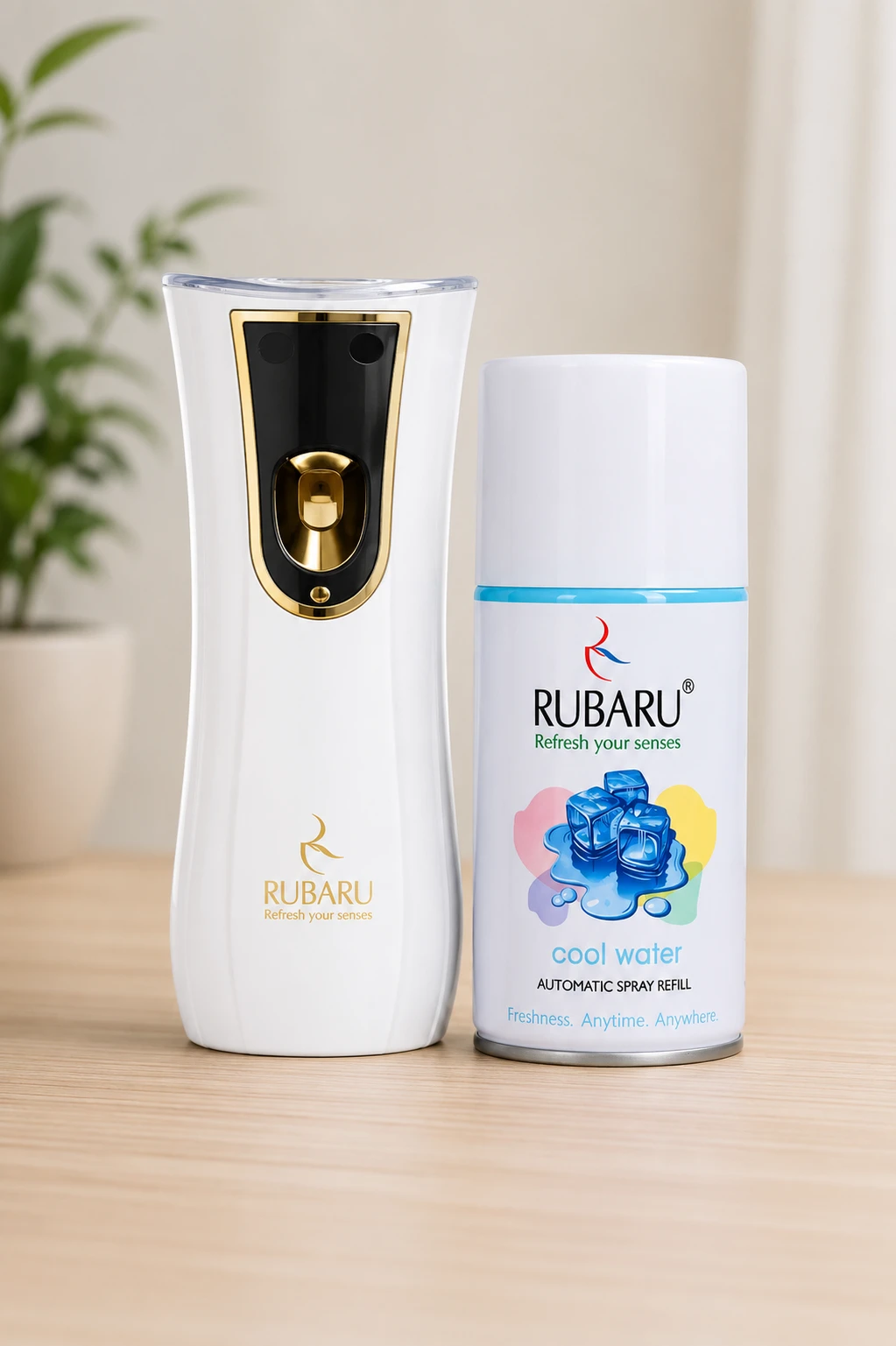 RUBARU Automatic Air Dispenser (Combo) with Cool Water Air Neutralizer Spray Refill (300 ml)
